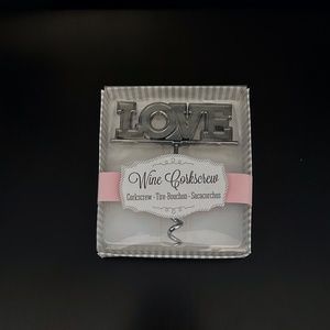 New Kate Aspen "LOVE" Silver-tone Corkscrew